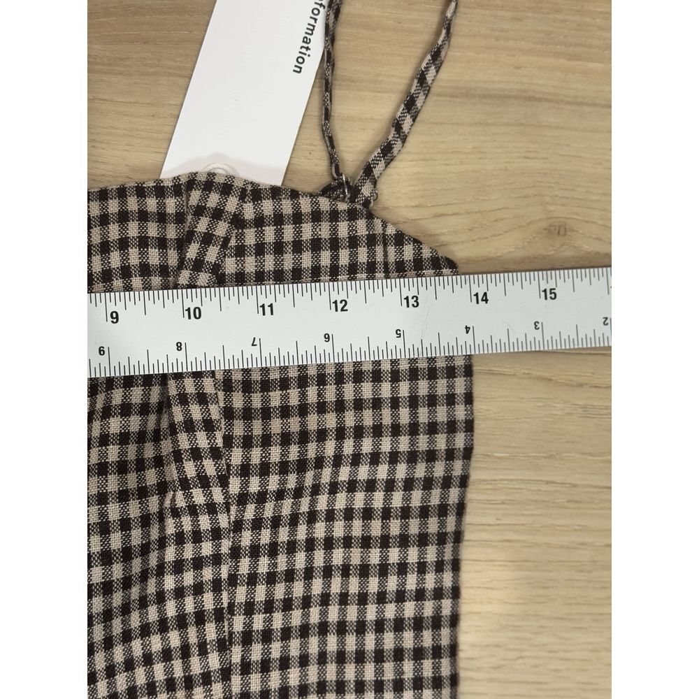 Reformation Overland Linen Jumpsuit In Tartine Check (Brown/Tan Checkered) Sz. 2 - Picture 7 of 15